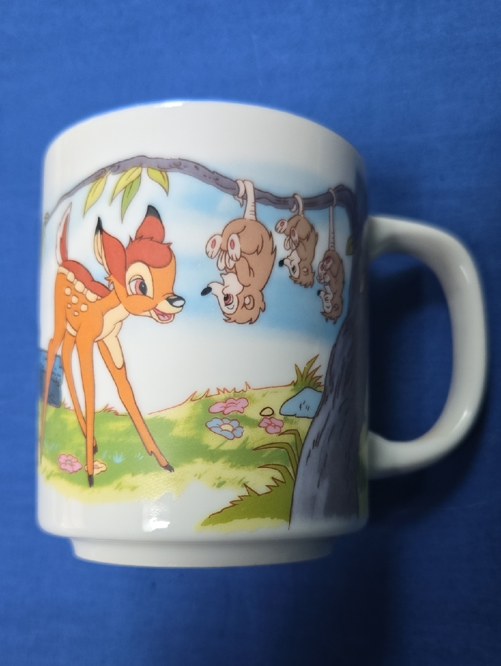 Vintage Bambi Ceramic Mug with Forest Illustration